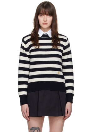 Sporty & Rich Navy & Off-White 'SRC' Sweater