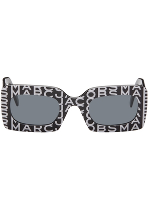Marc Jacobs Black & White Monogram Rectangular Sunglasses
