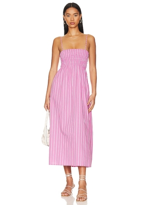 FAITHFULL THE BRAND Marieka Midi Dress in Pink. Size XL.