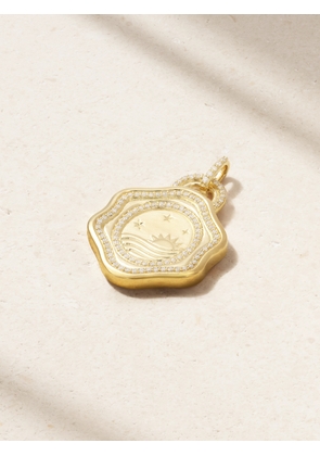 SORELLINA - Mermaid Money Engraved 18-karat Gold Diamond Pendant - One size