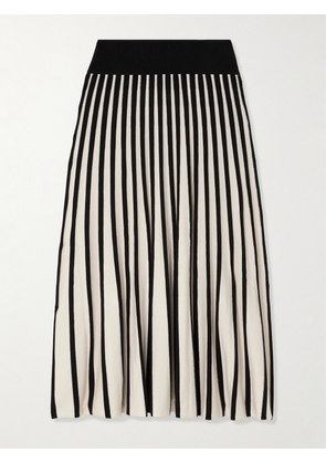 Joseph - Pleated Striped Knitted Midi Skirt - Multi - x small,small,medium,large,x large