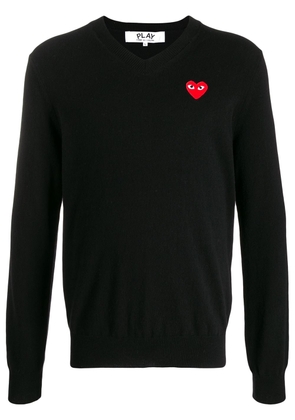 Comme Des Garçons Play logo embroidered jumper - Black