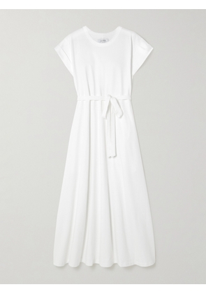 La Ligne - Andie Belted Cotton-jersey Midi Dress - White - x small,small,medium,large,x large