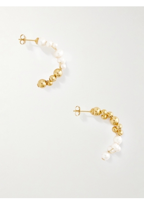 Completedworks - Every Cloud Has A Silver Lining Gold Vermeil Pearl Hoop Earrings - One size