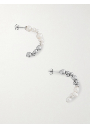 Completedworks - Every Cloud Has A Silver Lining Silver-plated Pearl Hoop Earrings - One size