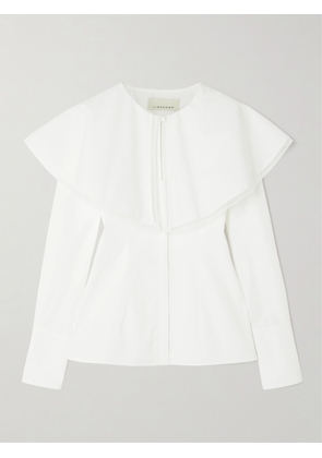 LIBEROWE - + Net Sustain Cape-effect Lace-trimmed Cotton-poplin Shirt - White - x small,small,medium,large,x large