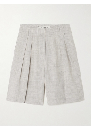 RÓHE - Pleated Woven Shorts - Gray - FR34,FR36,FR38,FR40,FR42,FR44