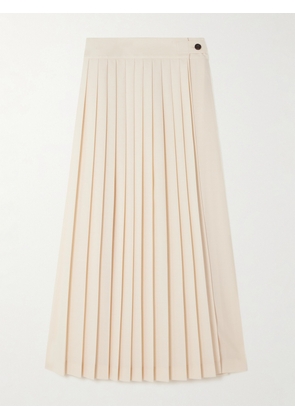 RÓHE - Pleated Wool-blend Midi Wrap Skirt - Cream - FR34,FR36,FR38,FR40,FR42,FR44
