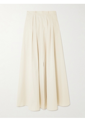 RÓHE - Strapless Pleated Cotton-poplin Maxi Dress - Neutrals - FR34,FR36,FR38,FR40,FR42,FR44