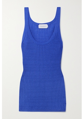 Gabriela Hearst - Nevin Ribbed Pointelle-knit Cashmere And Silk-blend Tank - Blue - x small,small,medium,large,x large