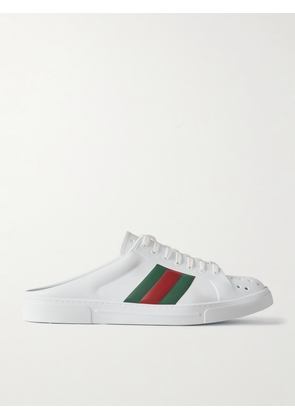 Gucci - Ace Perforated Striped Rubber Slip-on Sneakers - White - IT35,IT36,IT37,IT38,IT39,IT40,IT41
