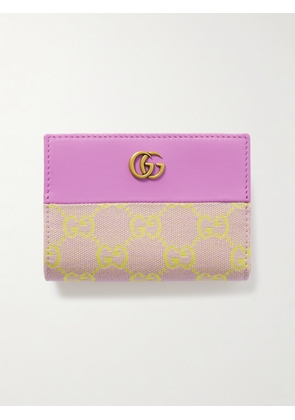 Gucci - Gg Canvas-jacquard And Leather Wallet - Pink - One size