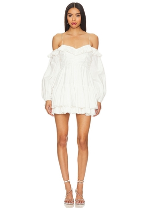LoveShackFancy Zennia Dress in White. Size M, XS.