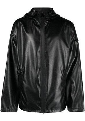 Diesel hooded faux-leather jacket - Black