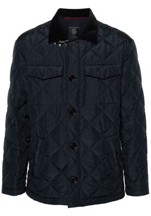 Fay corduroy-collar quilted shirt jacket - Blue