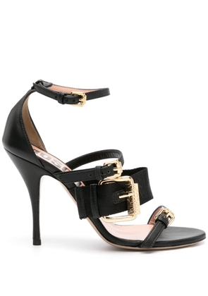 Moschino buckle-strap leather sandals - Black