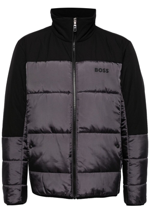 BOSS logo-print padded jacket - Black