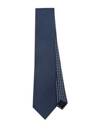Zegna patterned-jacquard silk tie - Blue