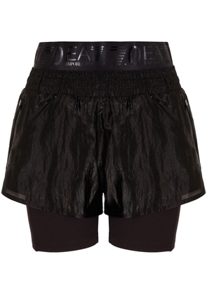 Ea7 Emporio Armani logo-waist layered shorts - Black