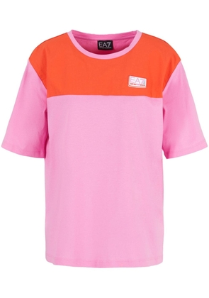 Ea7 Emporio Armani colour-block cotton T-shirt - Pink