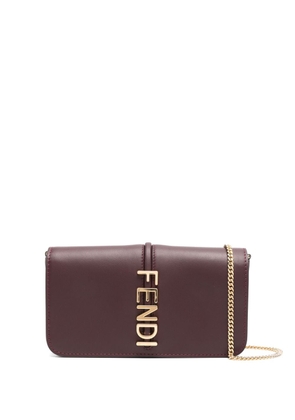 FENDI Fendigraphy leather clutch bag - Red