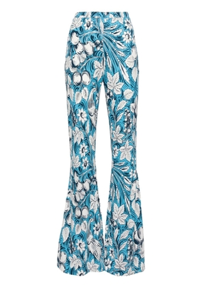 DVF Diane von Furstenberg Brooklyn floral-print flared trousers - Blue