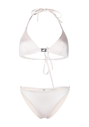FENDI logo-plaque triangle-cup bikini - Neutrals