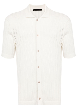 Tagliatore Jesse pointelle-knit polo shirt - White