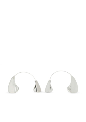 Jil Sander logo-engraved sculpted earrings - Silver