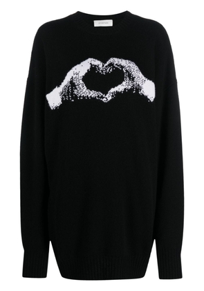 Sportmax intarsia-knit wool-blend jumper dress - Black