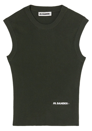 Jil Sander logo-print ribbed tank top - Green