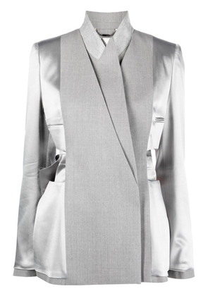 FENDI single-breasted wool gabardine overcoat - Grey