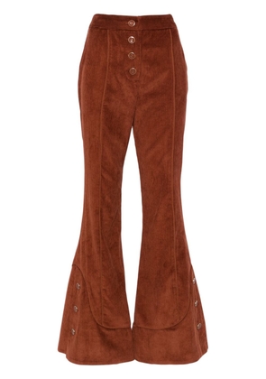 FARM Rio high-waisted corduroy flared trousers - Brown