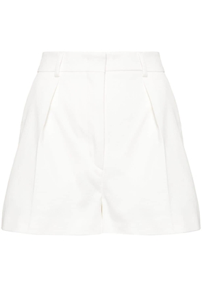 Sportmax cotton twill pleated shorts - White