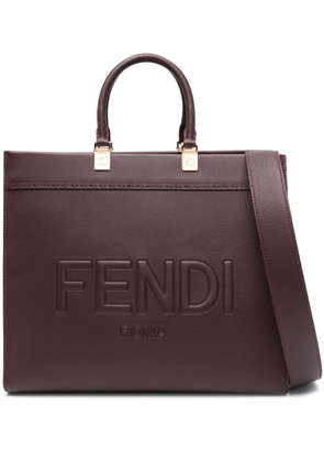 FENDI medium Sunshine leather tote bag - Red