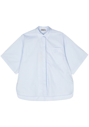 Herno logo-embroidered cotton shirt - Blue