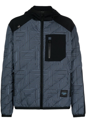 FENDI Fendi Shadow-print panelled down jacket - Black