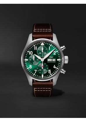IWC Schaffhausen - Pilot's Automatic Chronograph 41mm Stainless Steel and Leather Watch, Ref. No. IW388103 - Men - Green