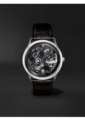 Hermès Timepieces - Slim d'Hermès Squelette Lune 39.5mm Automatic Titanium and Alligator Watch, Ref. No. 053606WW00 - Men - Black