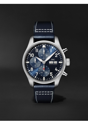 IWC Schaffhausen - Pilot's Watch Automatic Chronograph 41mm Stainless Steel and Leather Watch, Ref. No. IW388101 - Men - Blue