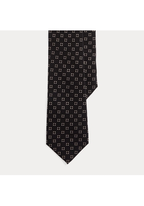 Square-Patterned Silk Crepe Tie