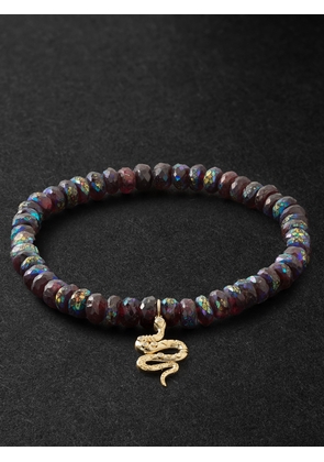 Sydney Evan - Snake Gold, Garnet and Diamond Beaded Bracelet - Men - Purple