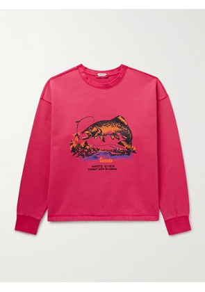 BODE - White River Printed Cotton-Jersey Sweatshirt - Men - Pink - S