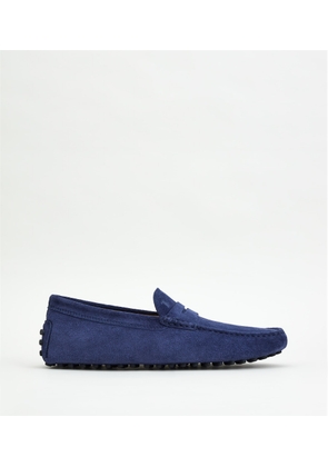 Tod's - Gommino Driving Shoes in Suede, BLUE, 10 - Shoes