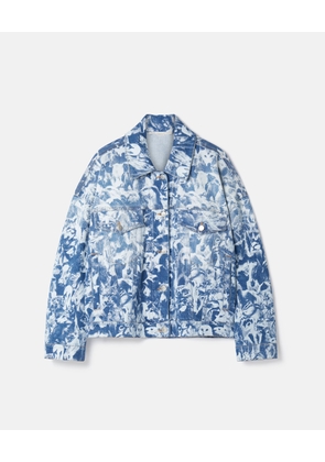 Stella McCartney - Animal Forest Print Denim Jacket, Woman, Blue, Size: XS