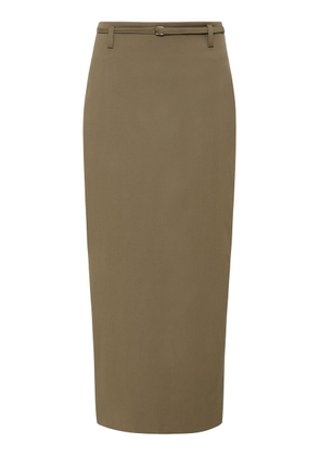 St. Agni - Kelp Belted Stretch-Wool Pencil Skirt - Brown - M - Moda Operandi