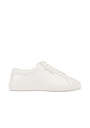 Saint Laurent Andy Sneaker in White - White. Size 36.5 (also in 37, 38.5, 39.5, 40.5).