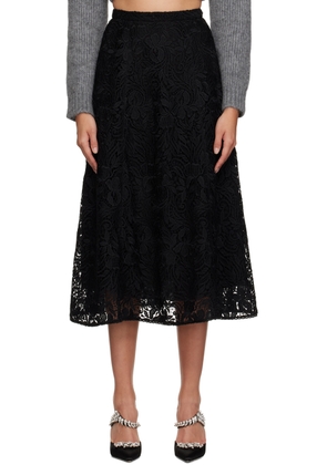 Erdem Black A-Line Midi Skirt