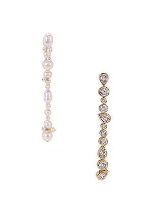 Completedworks CZ Stone Drop Earrings in  18k Gold Plate - Metallic Gold. Size all.