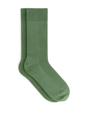 Supima Cotton Rib Socks - Green
